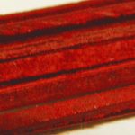 Real splitted leather thread, bright red