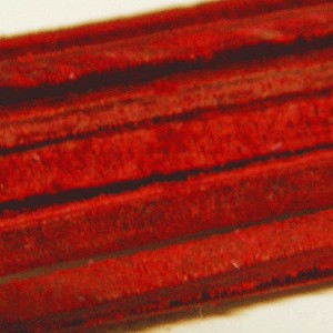 Real splitted leather thread, bright red