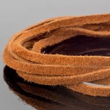 Real splitted leather thread, medium brown