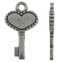 Kulcs charm, antik ezüst , 20 db