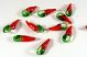 Glass bead, chili peppers, 25 pieces