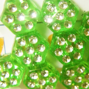 Plastic bead, hexagon