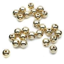 Plastic miracle bead, gold, 6 mm