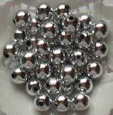 Plastic miracle bead, silver, 6 mm