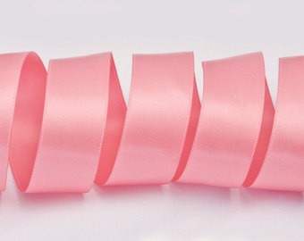 Satin ribbon, pink, 25 mm