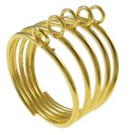 Ring base with 5 loops, gold, 5 pieces