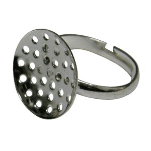 Fűzhető 16 mm szitaalapú gyűrű platina