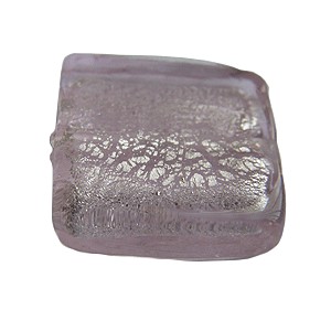 Silver-foiled bead, pink