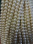 Glass pearl, 8 mm, white